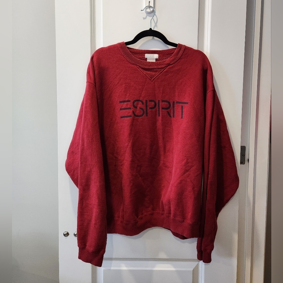 Esprit Tops - ESPRIT Maroon Logo Pullover Sweatshirt
